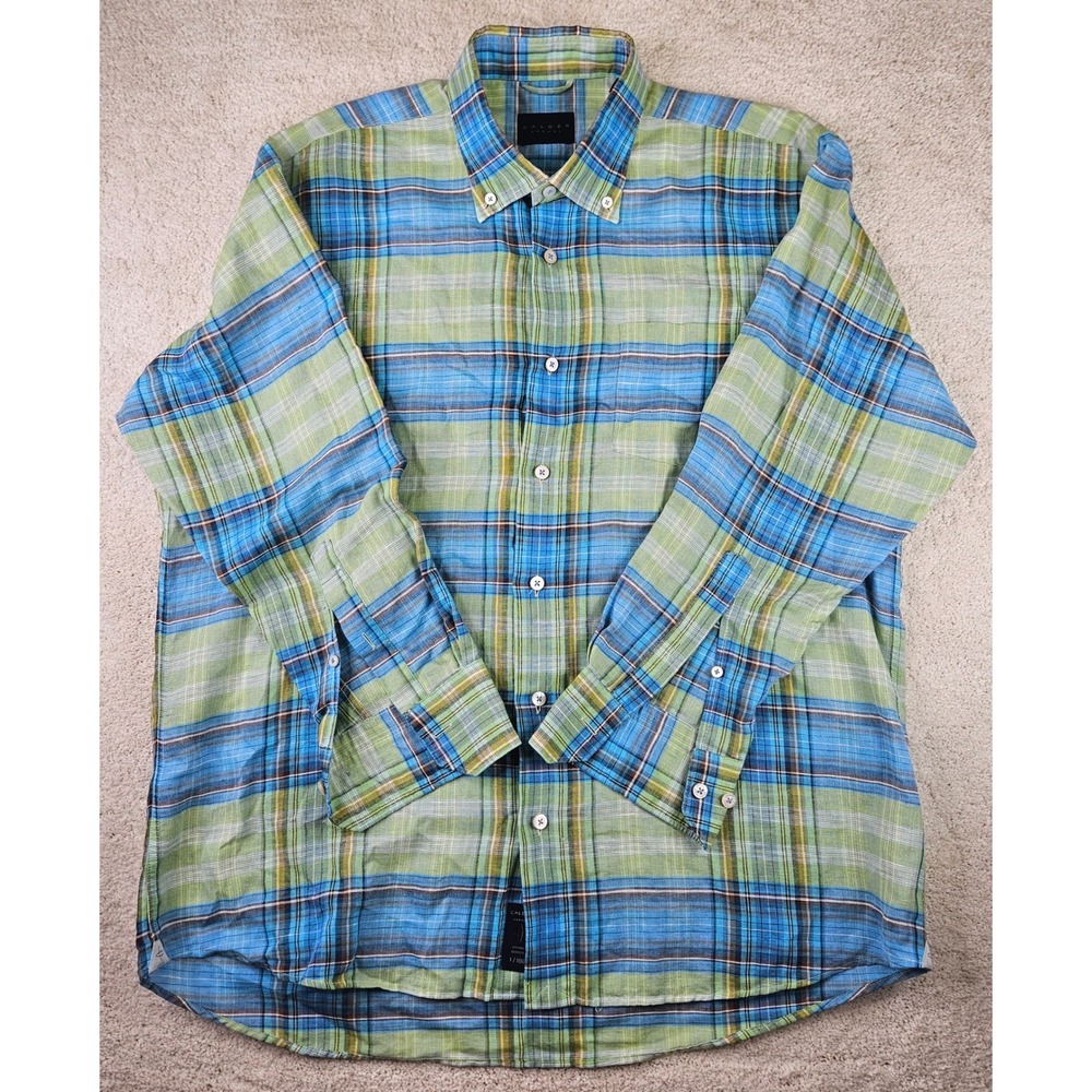 Calder Carmel Plaid Button‎ Down Shirt Limited Edition Elevated Old Money Size L